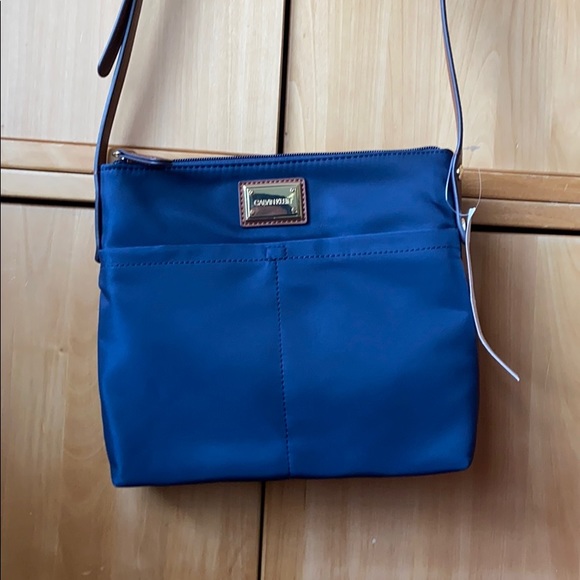 Calvin Klein navy nylon cross body bag NWT